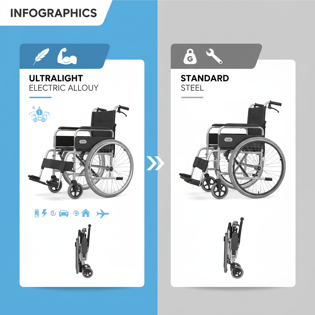 Comparison of ultralight electric wheelchair frame against traditional models