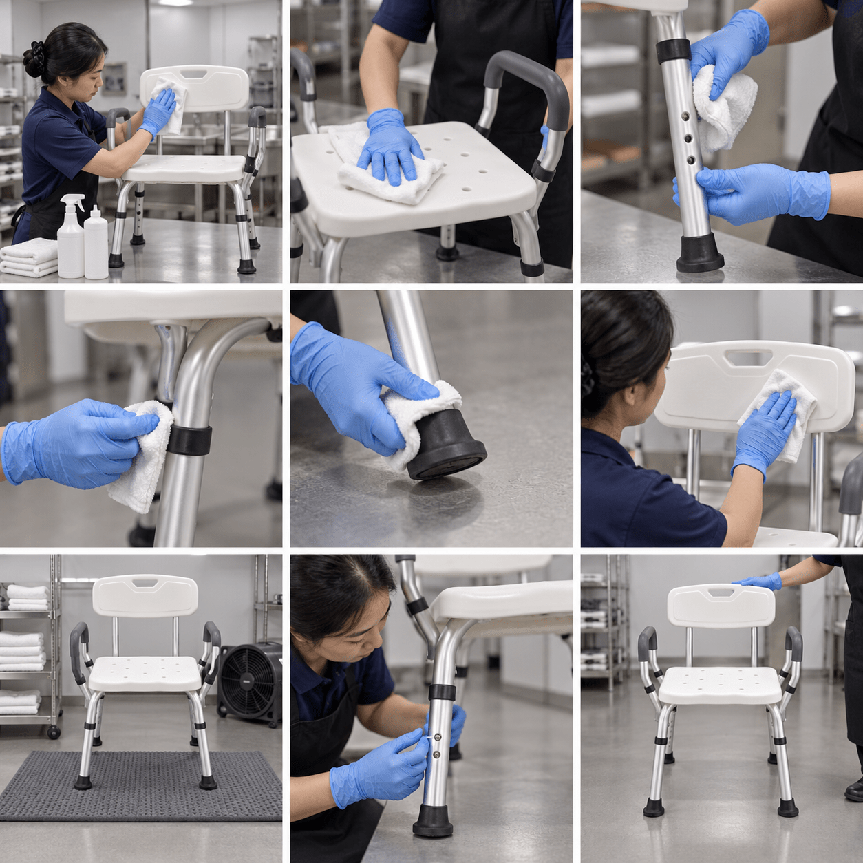 Leg-tube cleaning and drying workflow