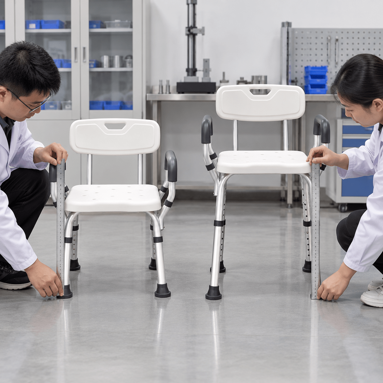 Height range measured on an empty chair