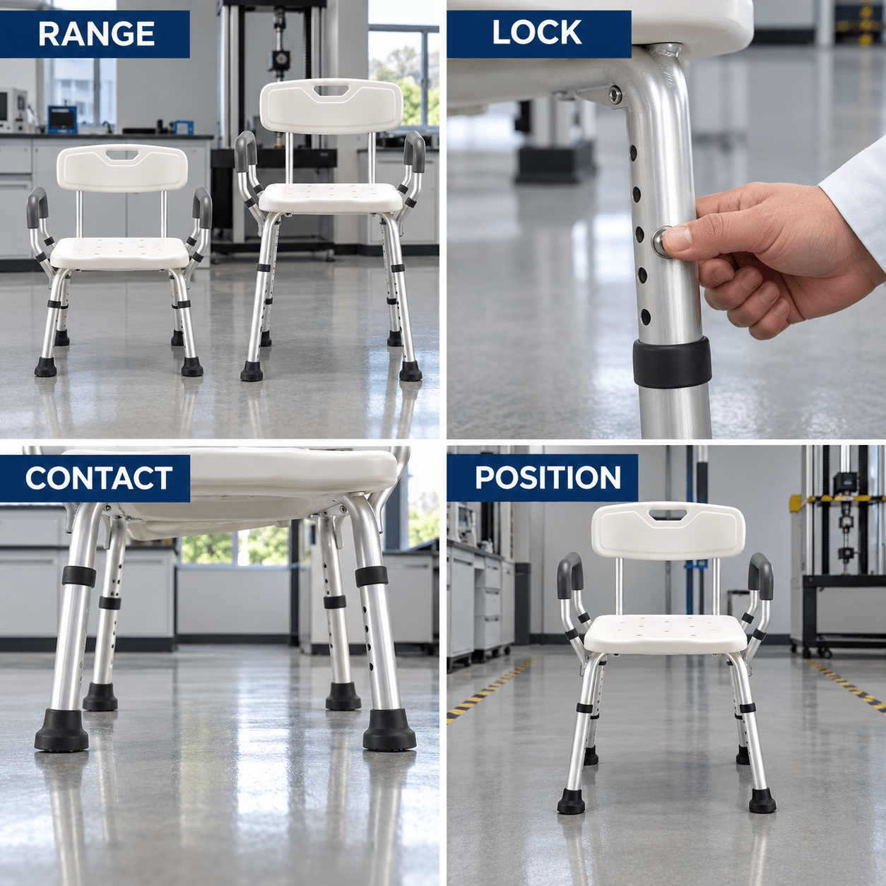 Leg setting and floor-contact chart