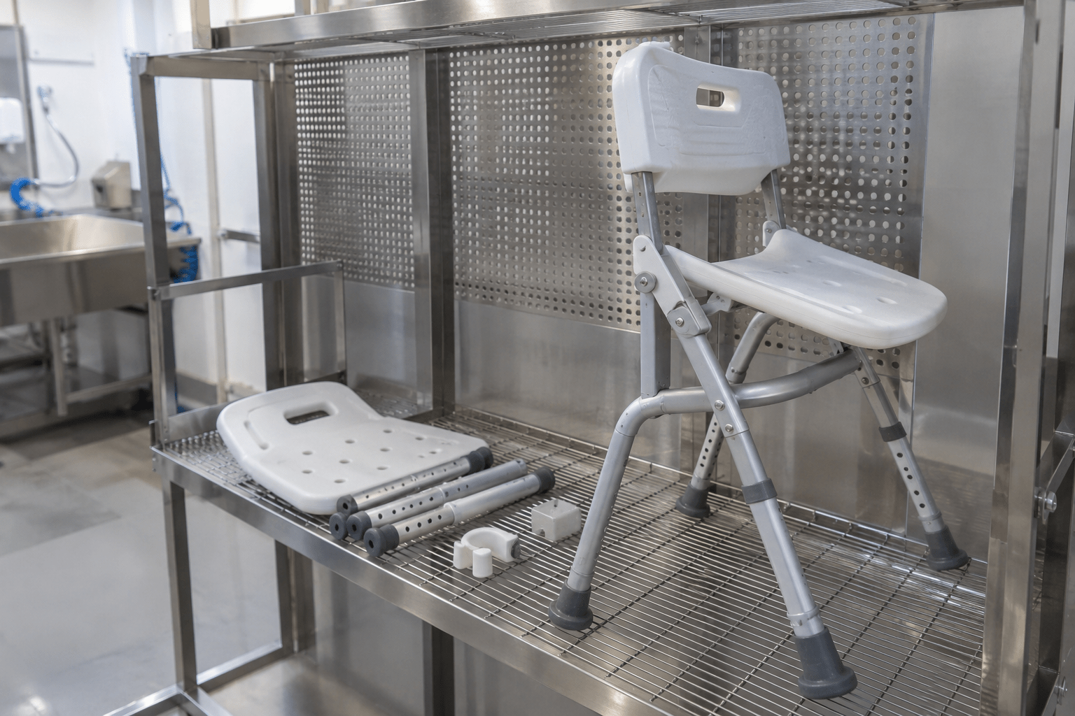 Ventilated folded-chair drying station