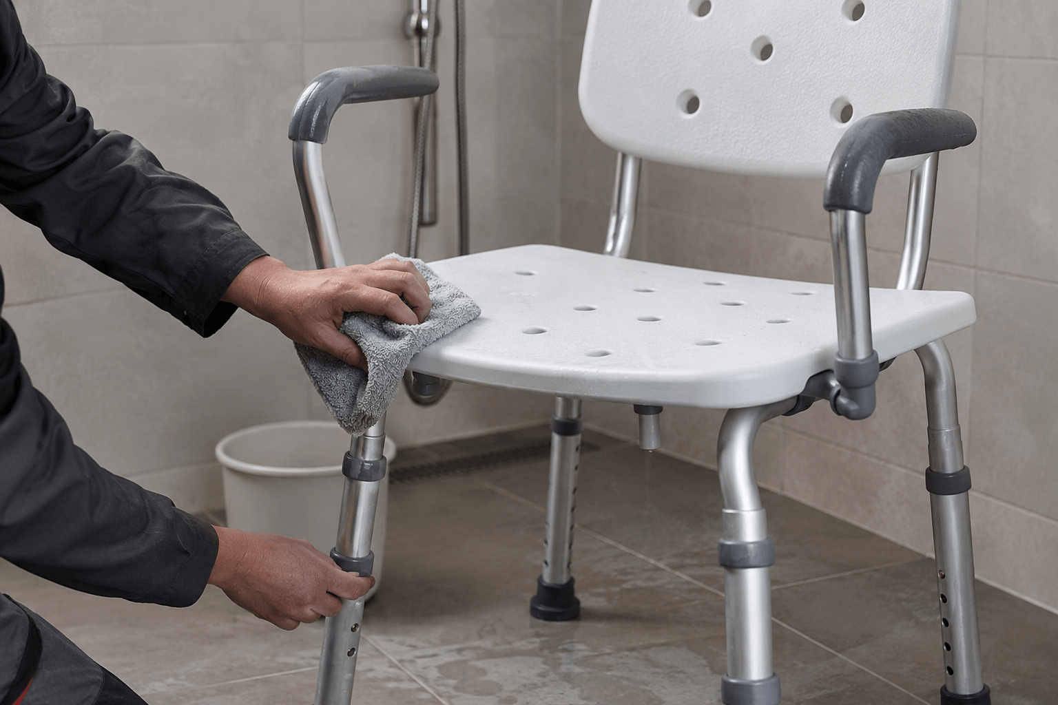 Controlled rinse-access review of chair components