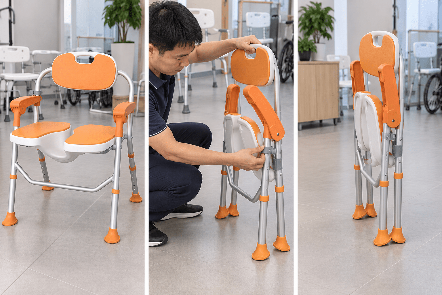 Compact chair folding sequence