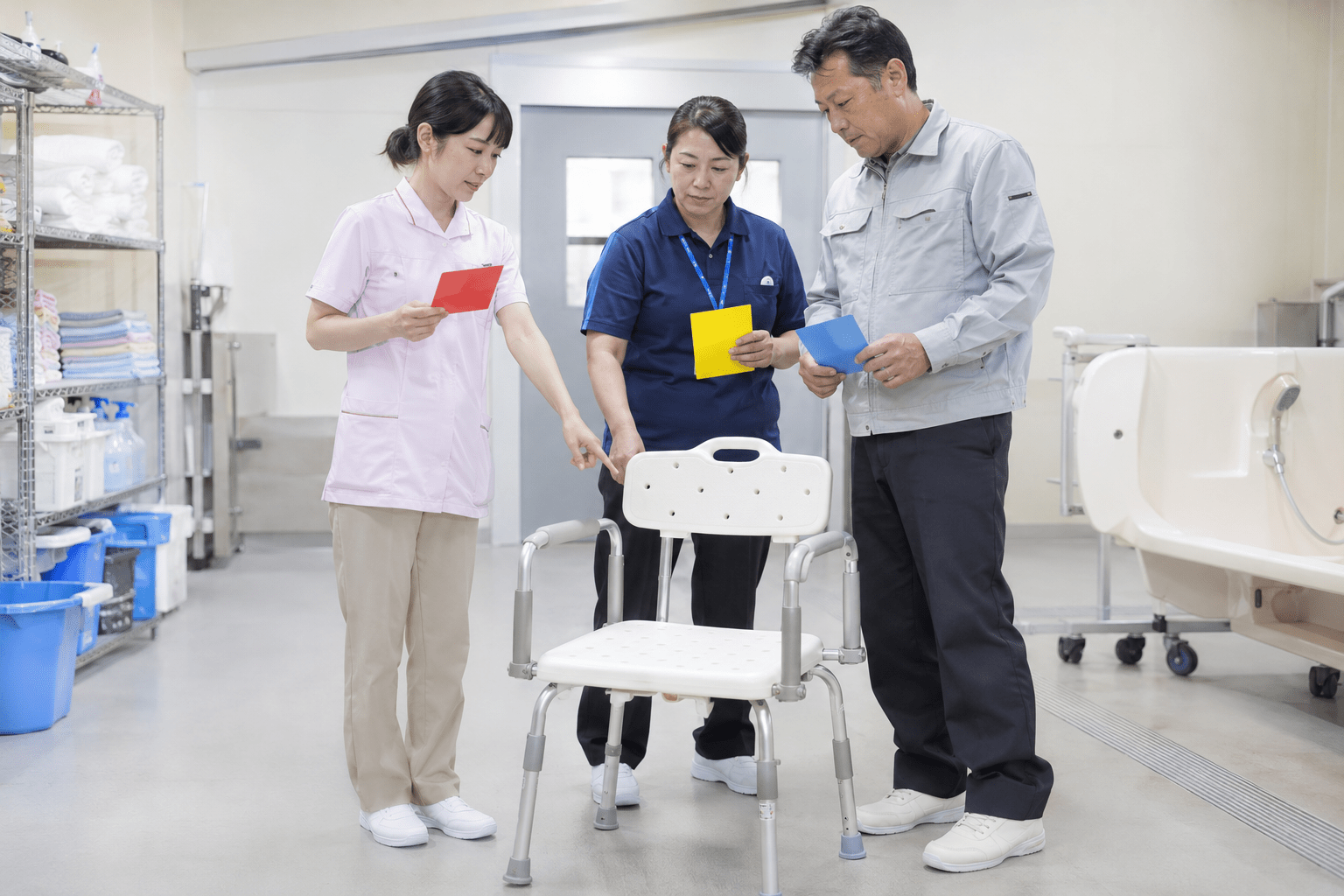 Facility team assigning maintenance roles