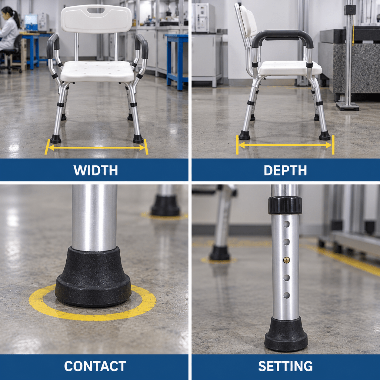 Base footprint and contact-point chart