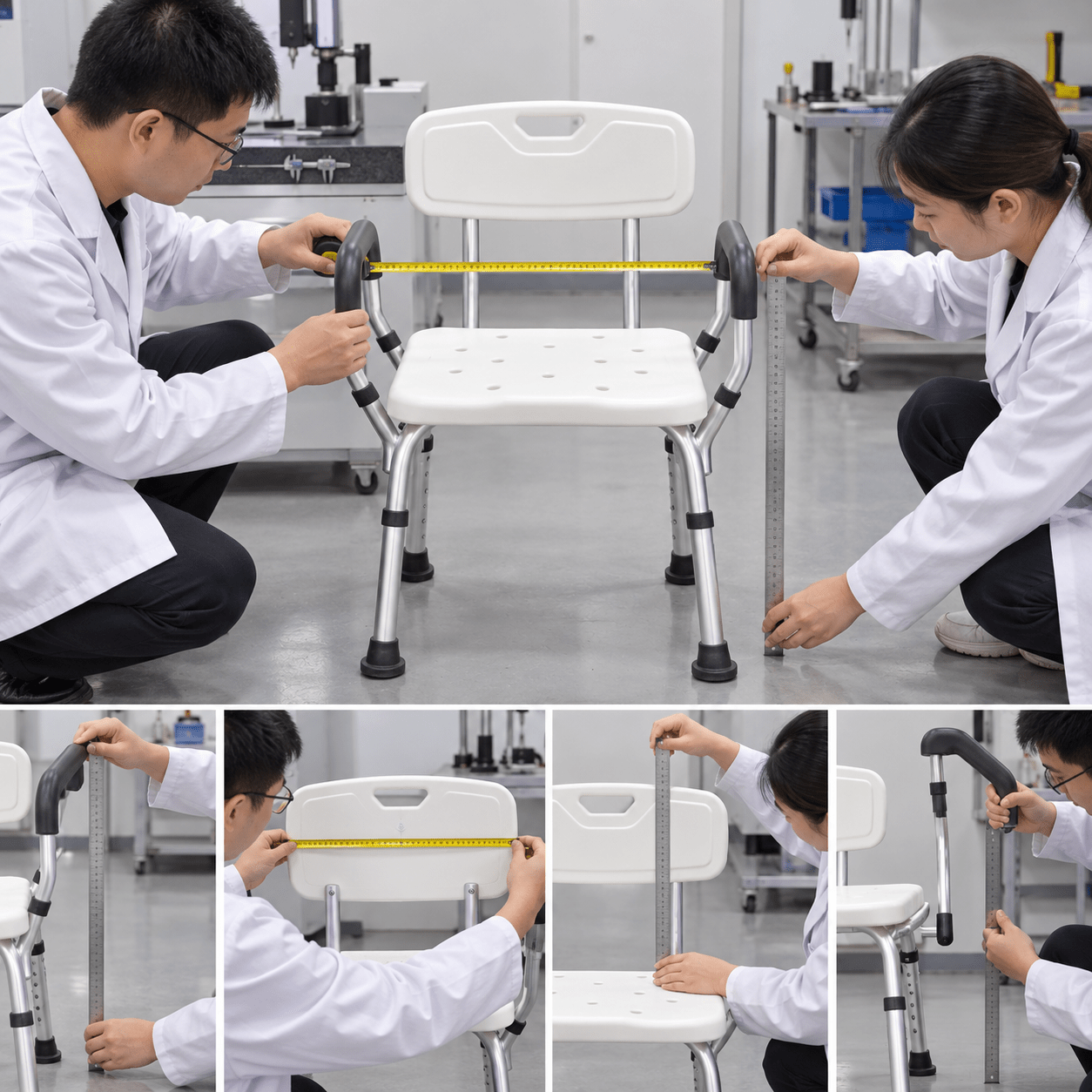 Arm and back measurements on an unbranded chair