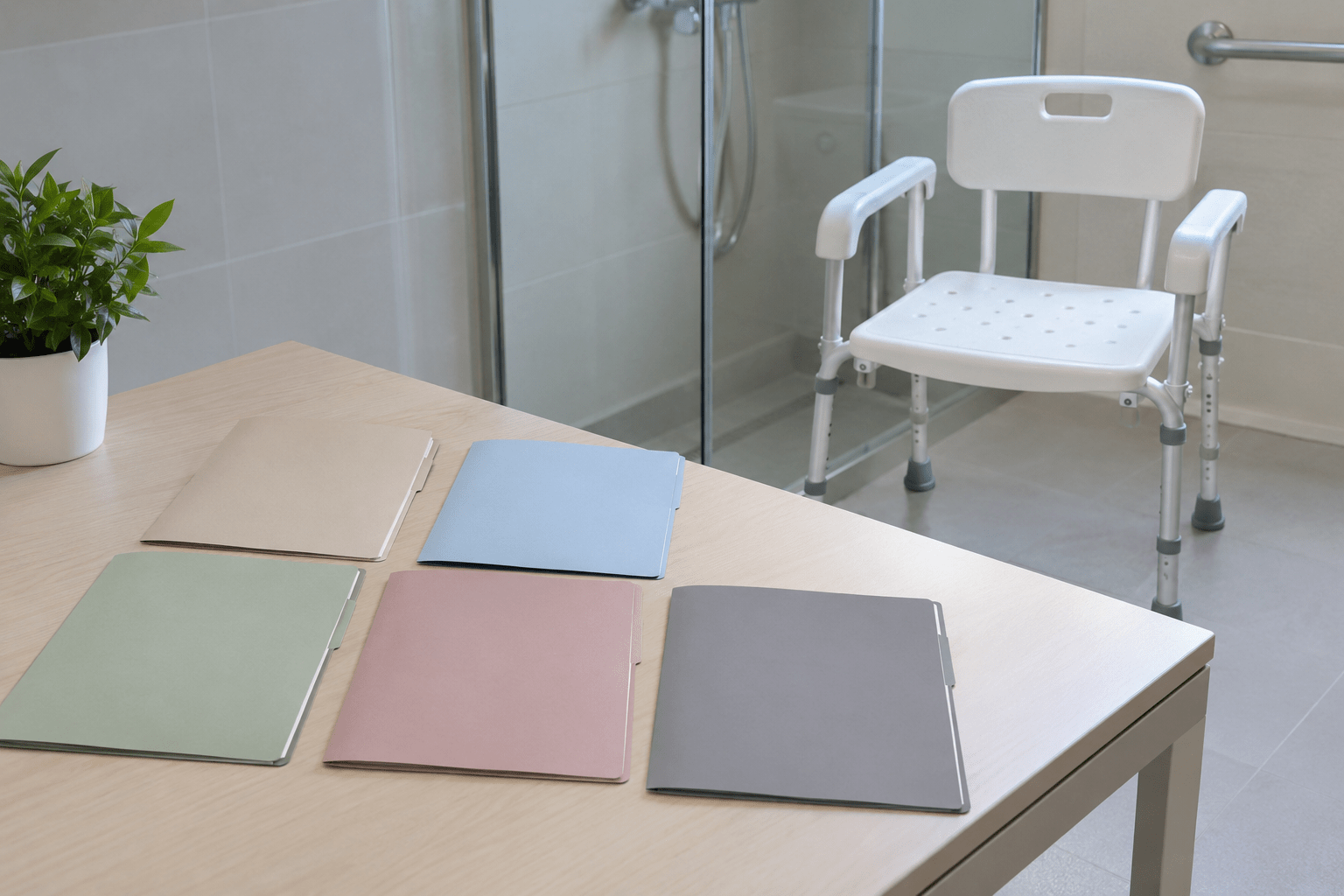 Blank B2B shower-chair sourcing document set