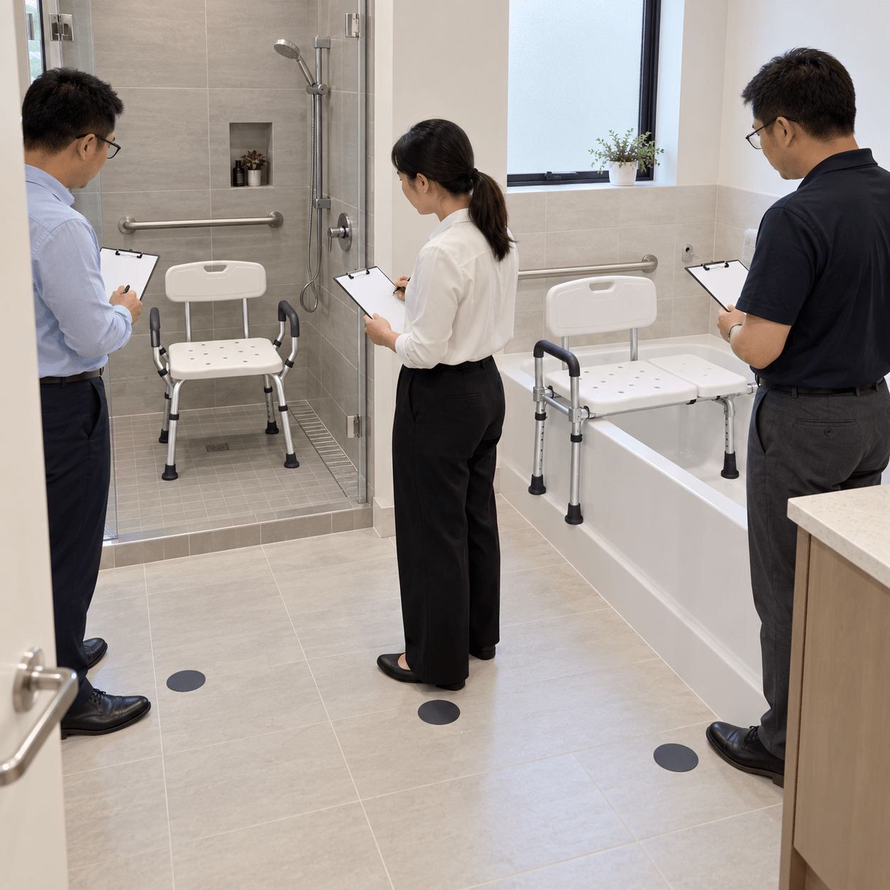 Bathroom mock-up sample evaluation