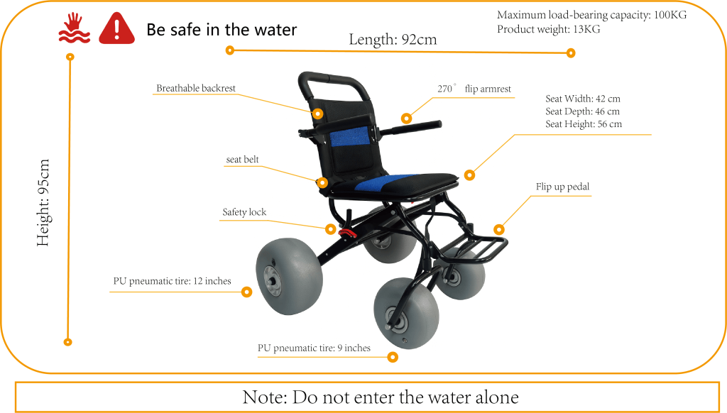 Light Terrain Beach Wheelchair